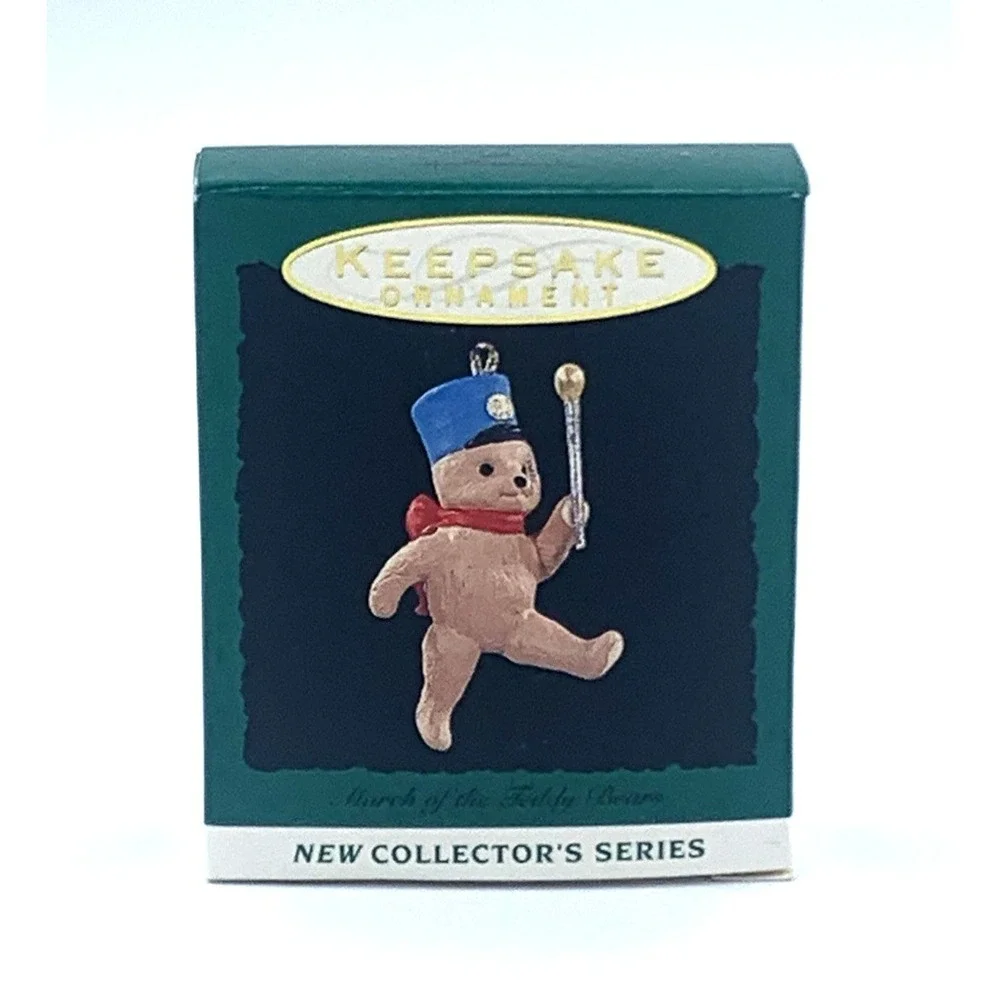 Vintage Hallmark‎ Miniature March of the Teddy Bears Series #1 Ornament NOS